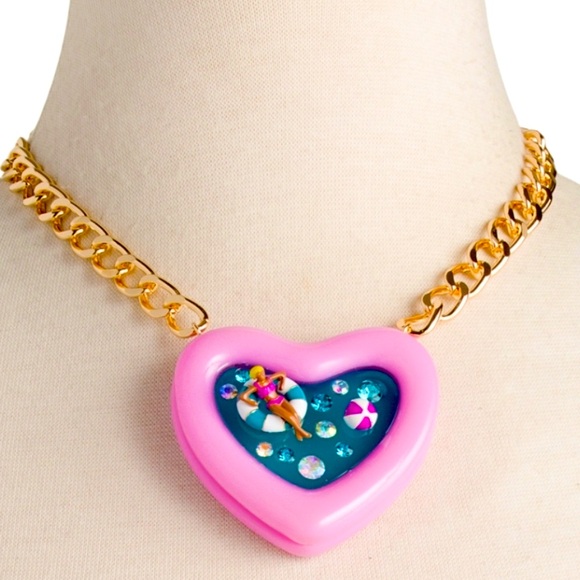 🌊 Betsey Johnson Pool Party Necklace & Mismatched Pool Party Earrings NWT - Picture 5 of 7